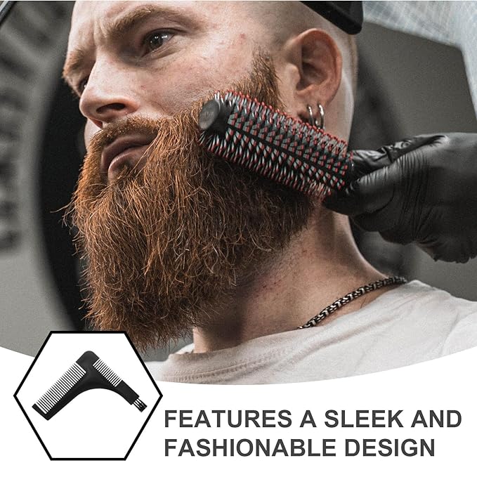 Beard Shaper Template Comb 15-20cm Black Beard Guide Shaping Tool for Men’s Grooming and Trimming