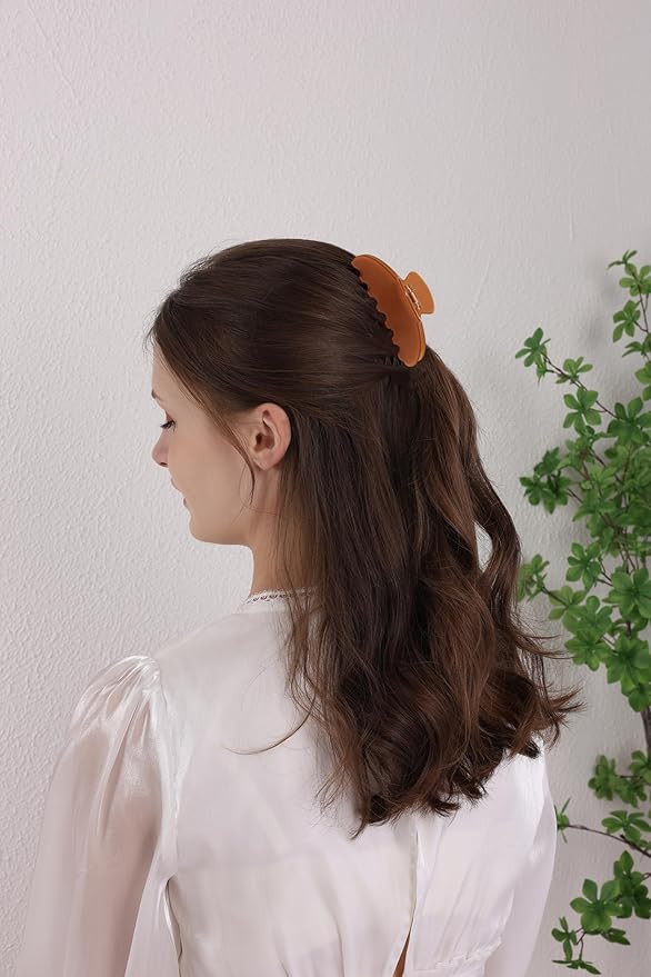 Durable Acetate Hair Clips - 4-Inch Light coffee Claw Clips for Fine and Thick Hair (Light coffee)