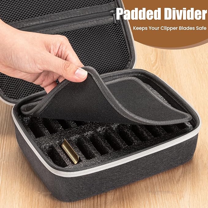 Noverlife Hair Clipper Guard Blades Holder Case, Barber Guard Storage Bag for 20 Metal Blades Hard Storage Travel Case