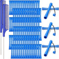 WILLBOND 96 Pcs Hair Perm Rods Plastic Cold Wave Perming Rod for Short Long Hair Curlers Heatless Roller with 2 Steel Pintail Rat Tail Comb for Hairdressing Styling Tool(0.35 Inch/ 0.9 cm,Blue)