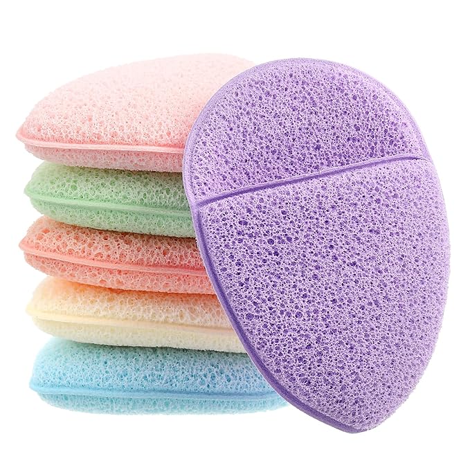 6Pcs Face Sponges for Cleansing, Reusable Faces Scrubber Pads for Women for Washing Face, Gentle Esponjas Faciales for Deep Pore Cleansing, Blackheads, Daily Facial Cleans, Makup Remover (Colorful)