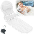Full Body Bath Pillows for Tub Luxury Bathtub Pillow Cushion for Head,Shoulder,Back&Lumbar Support Thick Tub Pillow for Bathtub for Women Soft 5D Air Mesh Mat 12 Non-Slip Power Suction Cups (White)