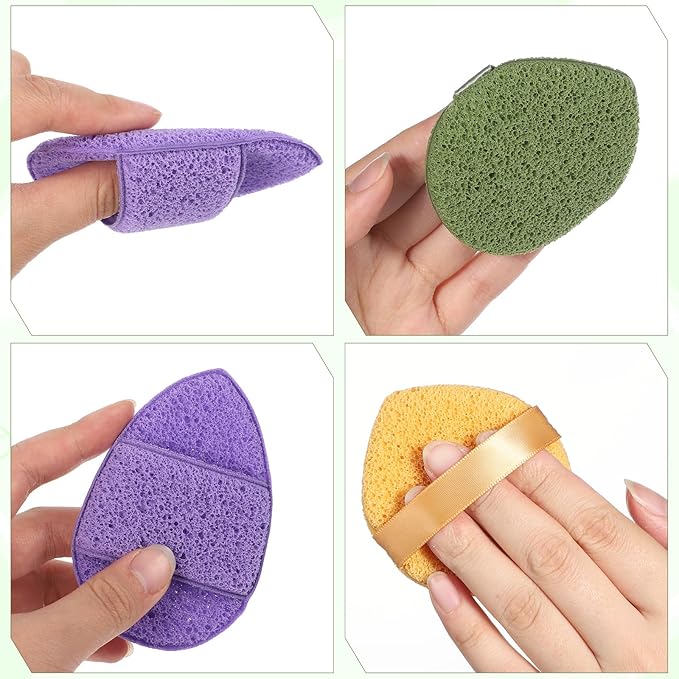 3 PCS Facial Sponges for Washing Face Reusable Soft Facial Sponges Exfoliating Sponge for Face Spong for Washing Makeup Removal, Travel Friendly Daily Cleansing Faces Scrubber