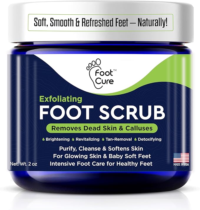 Exfoliating Foot Scrub with Pumice Stone powder - Gentle Moisturizing Foot Scrub for Dry Skin - Cracked Heel Repair for Smooth, Soft Feet - Pedicure Foot Spa 1 Pack