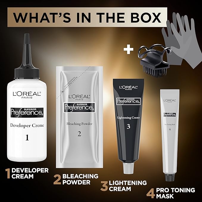 L'Oreal Paris Superior Preference Balayage Kit, Hair Dye for At-Home Highlighting with Pro Toning Mask, Dark Blonde to Light Brown, 1 Kit
