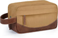 Travel Toiletry Bag for Men, Hanging Toiletry Organizer, Water Resistant Shaving Kit with Large Capacity for Travel Accessories (Brown, Medium)