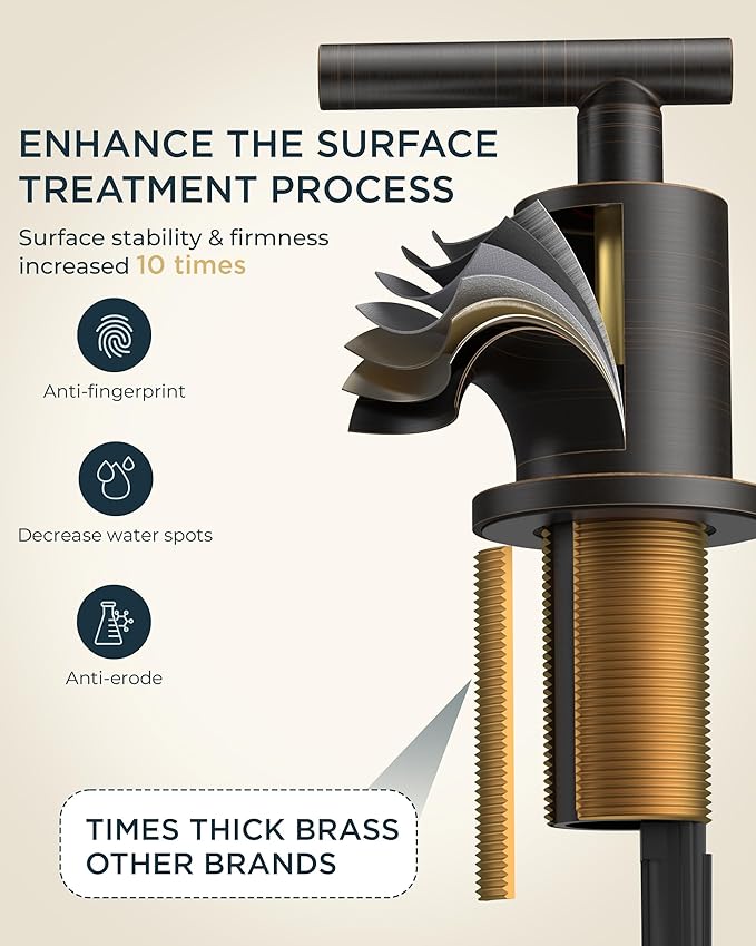 FORIOUS Oil Rubbed Bronze Bathroom Faucets 3 Hole, 8 in Widespread Bathroom Sink Faucet Bronze with Pop Up Drain, 3 Piece Vanity Faucet ORB with 24" CUPC Supply Hoses, 6" to 10" Sink Restroom Remodel