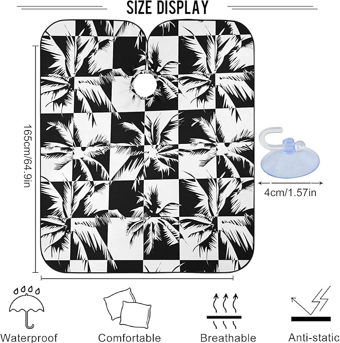 visesunny Professional Barber Cape Polyester Hair Cutting Salon Cape Apron Anti-Static Beard Bib Grooming Apron
