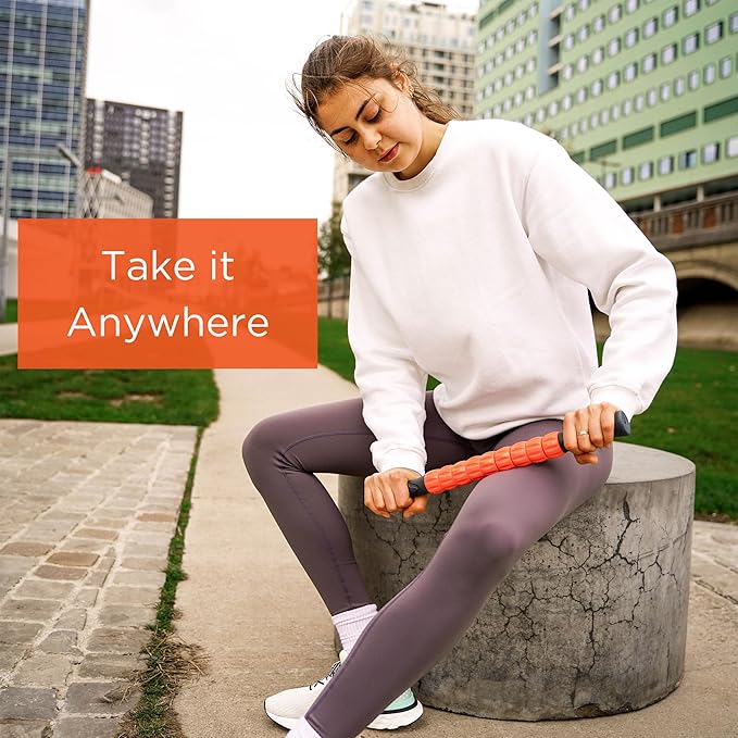 Tiger Tail The Spinnie Roller: 17in Handheld, Portable Massage Roller Stick, Body Massager and Myofascial Release Tool