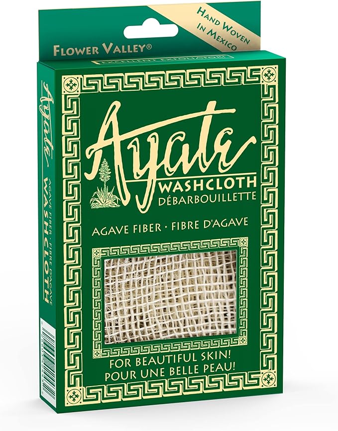 Ayate Washcloth, Face & Body Exfoliating Wash Cloth for Shower, Body Loofah Alternative, Scrub Towel, Resists Mold, Made from Agave Fiber