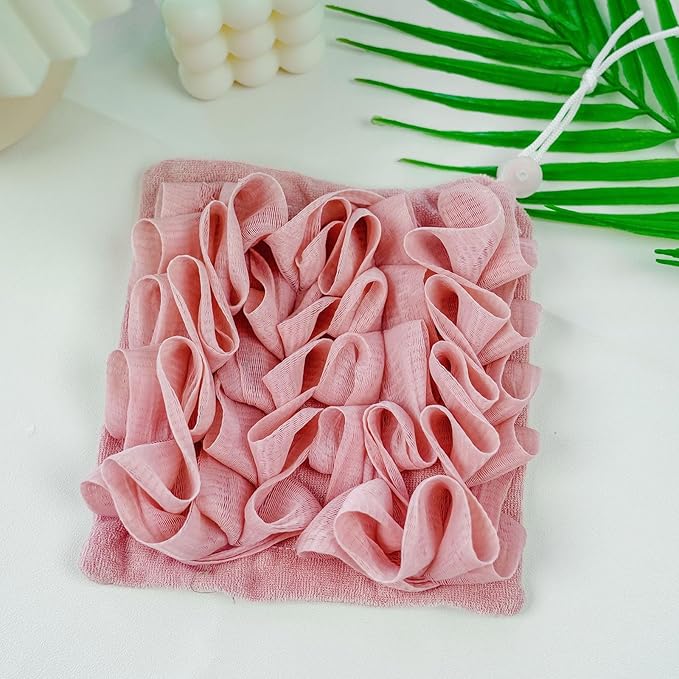 Bath Pouf Soap Holder Sponge Loofah Sponge for Smooth Skin Gentle Lathering Cleansing Shower Pouf with Soap Slot