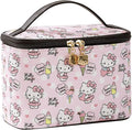AmBealla Cosmetic Bag Large Makeup Bag Pink Makeup Travel Case with Brush Holder,Canvas Organizer for Women,Toiletry Bag for Skincar &Beauty Tools Sweet Cute for Girls