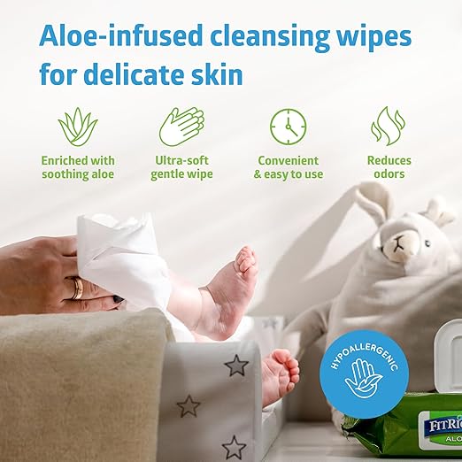 FitRight Aloe Fragrance-Free Quilted Wet Wipes, Soft Pack with Flip Top, 8 x 12 Inches, Pack of 48 Wipes