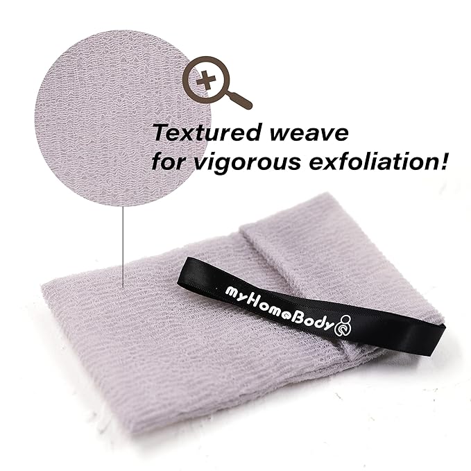 myHomeBody Soap Pocket Exfoliating Pouch, Body Scrubber Sponge, Exfoliator for Bath, Shower or Leftover Bits Saver, White Smoke, 2 Pack + 2 Lift Pads