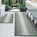 Bathroom Rugs and Mats Sets, 2 Piece Thick Absorbent Chenille Bath Mat Rug Set Non Slip, Soft Shaggy Bath Room Floor Mats for Bathroom, Machine Washable (Hunter Green, 24" x 70" Plus 20" x 32")