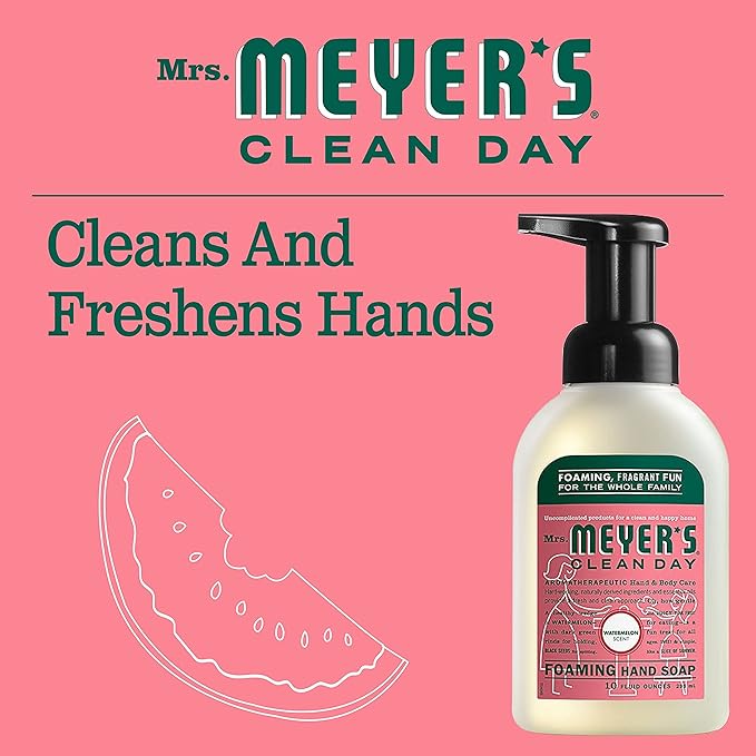 Mrs. MEYER'S CLEAN DAY Foaming Hand Soap, Watermelon, 10 OZ. (Pack of 4)