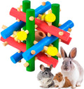Wooden Chewing Toy for Small Animals, Natural Wood for Rabbit, Guinea Pig, Bunny, Chinchilla (Colored)