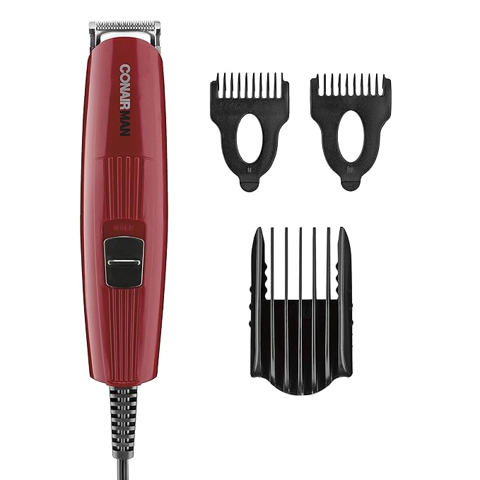 ConairMAN Beard Trimmer for Men Includes Nose and Ear Hair Trimmer and 5-Position Comb Attachment, 4 Piece Men's Grooming Kit, Corded (Pack of 4)