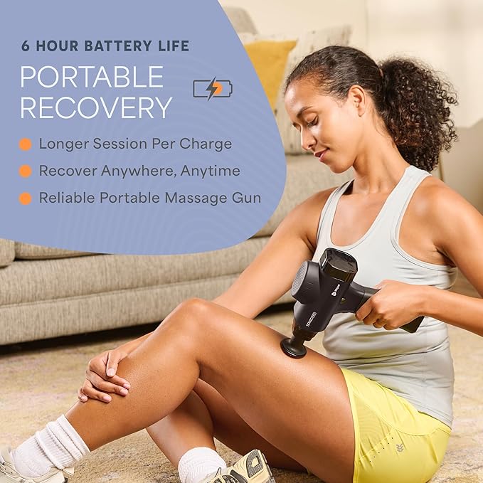 LifePro Sonic Pro Handheld Electric Massage Gun – Deep Tissue Percussion Massager Gun with 10 Speeds & 9 Heads – Muscle Massager for Athletes Back, Legs, Arms