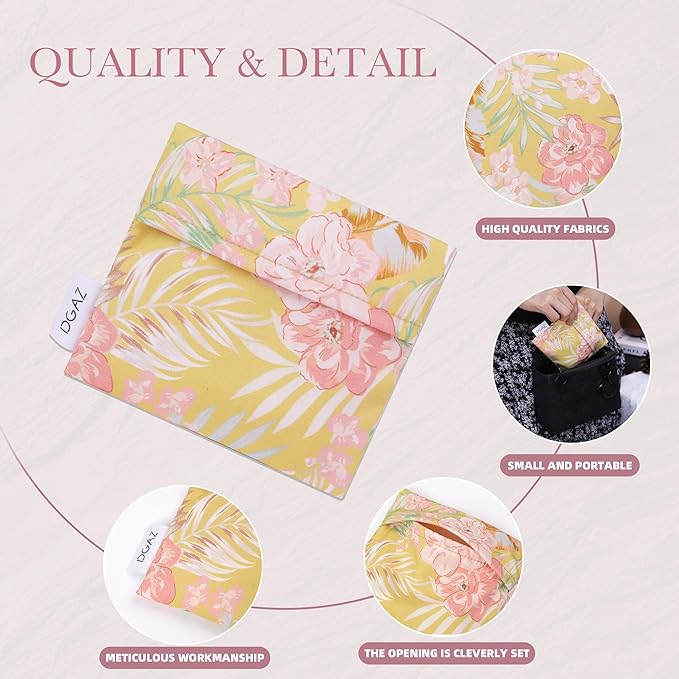 DGAZ Sanitary Napkin Storage Bag, Period Bag for Teen Aged Girls, Portable Period Bag for Panty Liners/Menstrual Cup/Small Tampons，Mini Makeup Bag for Purse(Rebirth)