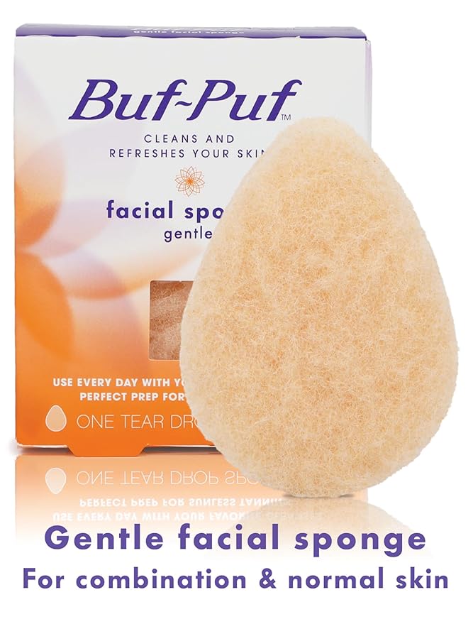 Buf-Puf Gentle Facial Sponge | Dermatologist Developed | Exfoliating | Reusable | 2 Pack