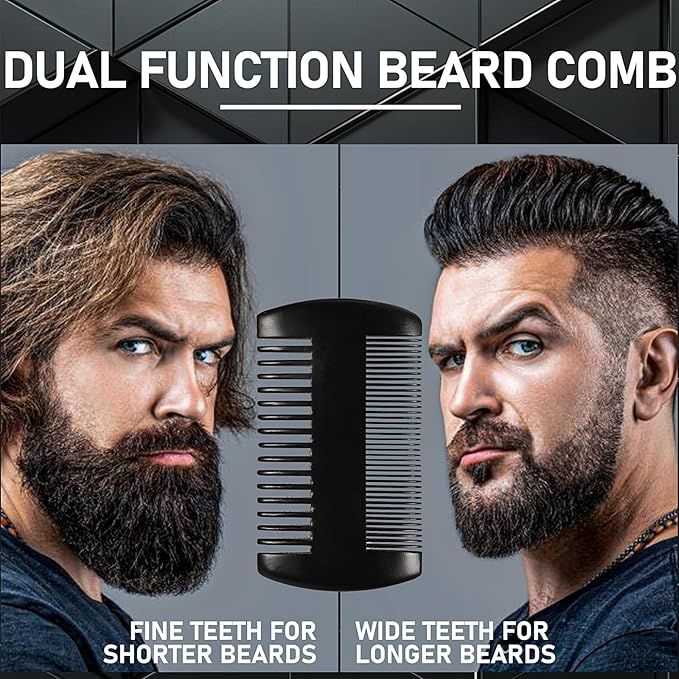PHOGARY Beard Brush for Men, Beard Grooming Kit for Men Including Pure Boar Bristle Beards Brush Mustache Comb Scissors Travel Storage Bag