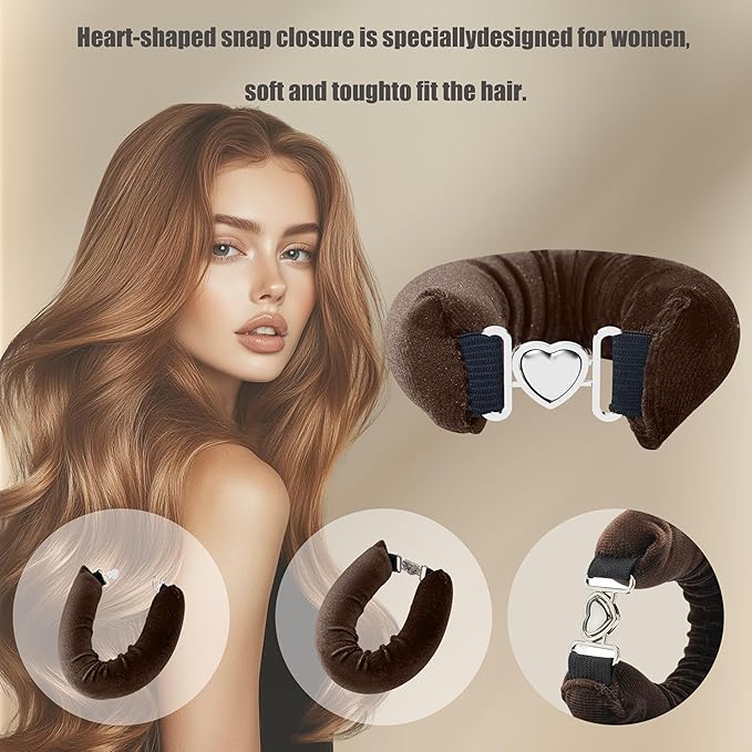 4pc Heatless Curls Overnight Hair Curlers - 4 Pcs No-Heat Curling Rod to Sleep In and Shower Cap,Velvet Hair Rollers with Satin Wrap (new packaging)