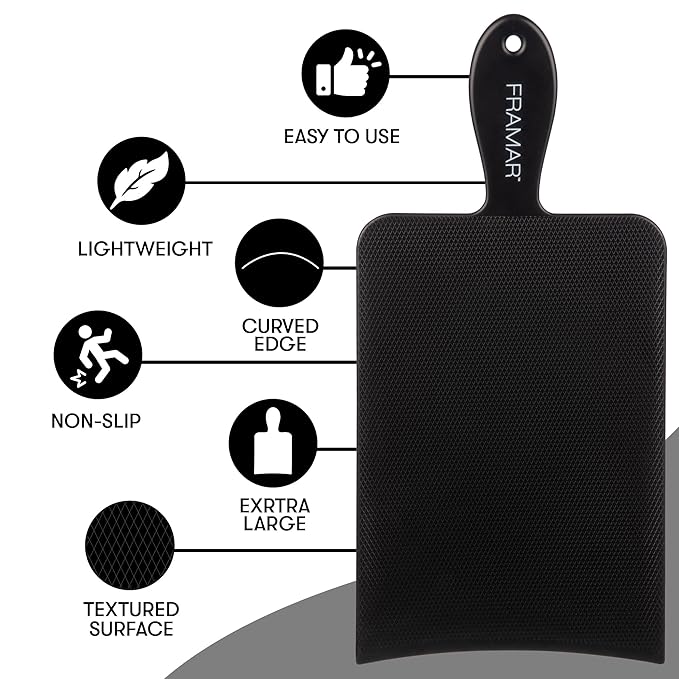 FRAMAR Extra Large Balayage Board - Extra Large Surface For Highlights, Highlighting Board, Foil Board, Hair Salon Supplies, Textured Surface For Enhanced Precision - Black