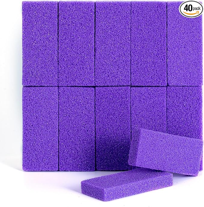 NOVAL Pumice Stone for Feet Scrubber Dead Skin Disposable Foot Pumice Foot Callus Remover Pedicure Tools Purple Pumice Sponge Nail Salon Home Use,40 PCS
