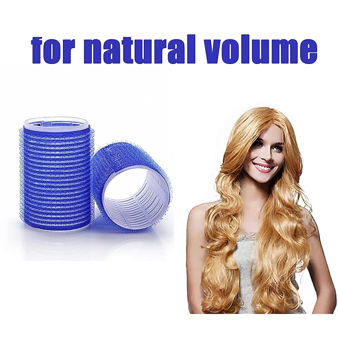 6PCS Roller Curlers For Medium Short Bangs, Heatless Natural Curly Hairstyling (Blue 6 Pack)