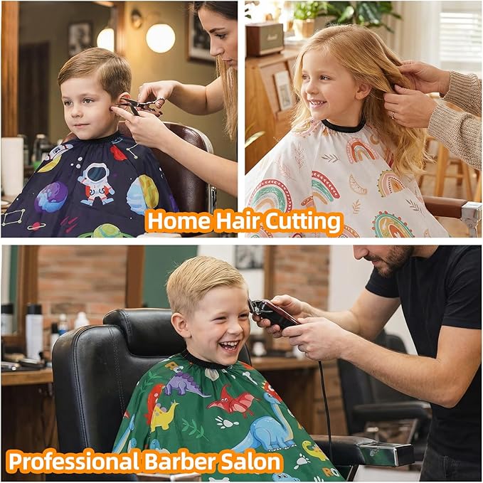 Kids Hair Cutting Cape with Sleeve, Kid Barber Cape Haircut Cape for Boy Girl, Home Professional Hair Cape for Salon