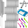 WILLBOND Hair Styling Kit: 48 Hair Perm Rods Plastic Cold Wave Rods, 2 Steel Pintail Combs, 350 Perm Papers, 6 Duck Bill Clips for Hairdressing Styling(Gray)
