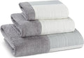 Zahari Home Modern Line Bathroom Towel Set - 3 Piece Set, Modern Design, Luxury Gray Towels