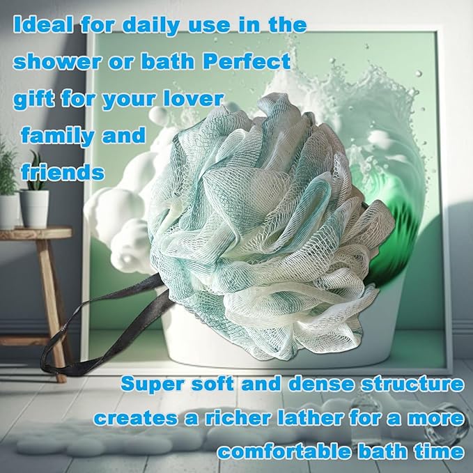 50g Bath Sponge Shower Loofah Mesh Pouf Bath Scrunchies Body Wash Puff Shower Puff Exfoliating Scrubber