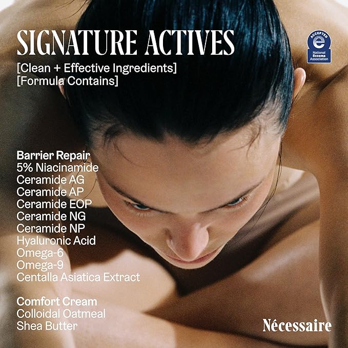 Nécessaire The Body Cream - Rich Barrier Repair With 5% Niacinamide, 5 Essential Ceramides + Hyaluronic Acid. Fragrance-Free. Non-Comedogenic. 200 ml / 6.8 fl oz