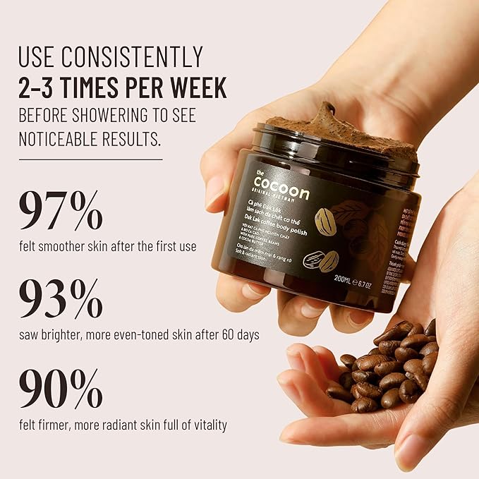 COCOON DAKLAK COFFEE BODY POLISH 600ML - Cà Phê Đắk Lắk Làm Sạch Da Chết Cơ Thể