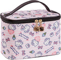 AmBealla Cosmetic Bag Large Makeup Bags Pink Travel Case with Makeup Brush Holder,Cosmetic Organizer for Women,Toiletry Bag for Skincare&Beauty Tools Sweet Cute for Girls