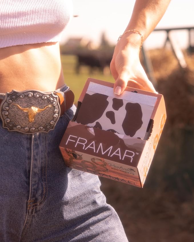 FRAMAR Yeehaw Hair Foils For Highlighting - Pop Up Hair Foil For Hair Highlighting, Highlight Foils For Hair, Aluminum Foil Sheets, Salon Foils For Hair Stylist, Non Slip 500 Pop Up Foil Sheets