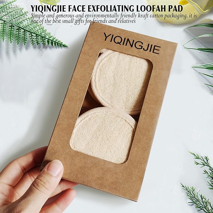 Natural Loofah Exfoliating Face Scrubber (4Pack), Facial Scrubber Loofa Pads,Clean Blackheads Without Hurting The Skin, Luffa for Women and Men