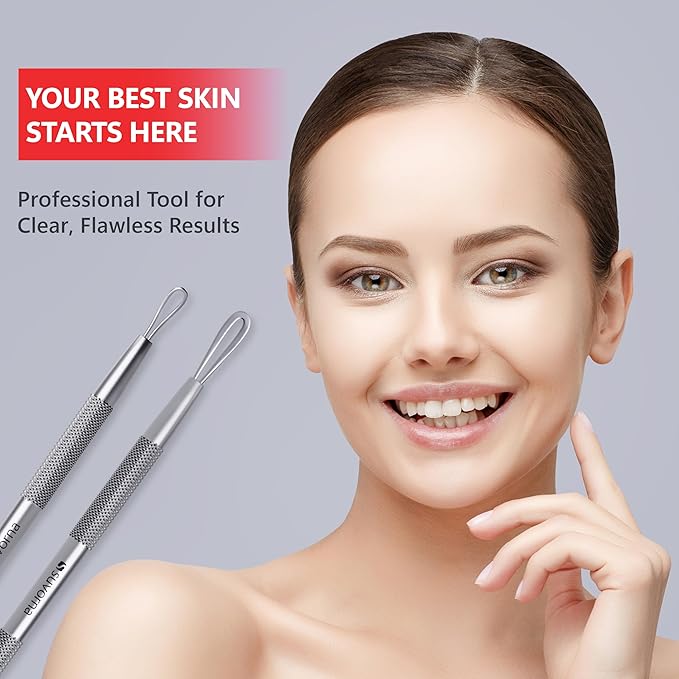 Suvorna White Head Remover for Face, Pimple Extractor, Pimple Popper, Whitehead Remover for Face, Comedone Extractor Tool, Pimple Extractor Tool, Pimple Popper Tool.