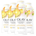 Olay Body Wash for Women, Fresh Radiance, Refreshing & Renewing, Made with Plant Based Cleansers, B3 Botanical Complex, For All Skin Types, Pineapple & Coconut Water Scent, 22 fl oz (Pack of 4)