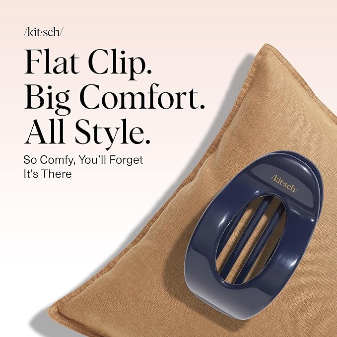 Kitsch Large Flat Claw Clips for Women - Stylish Flat Hair Clips, Strong Hold for Thick & Fine Hair | Non-Slip for Secure, Comfortable All-Day Wear | Ideal Gifts for Women - Blue Orchid