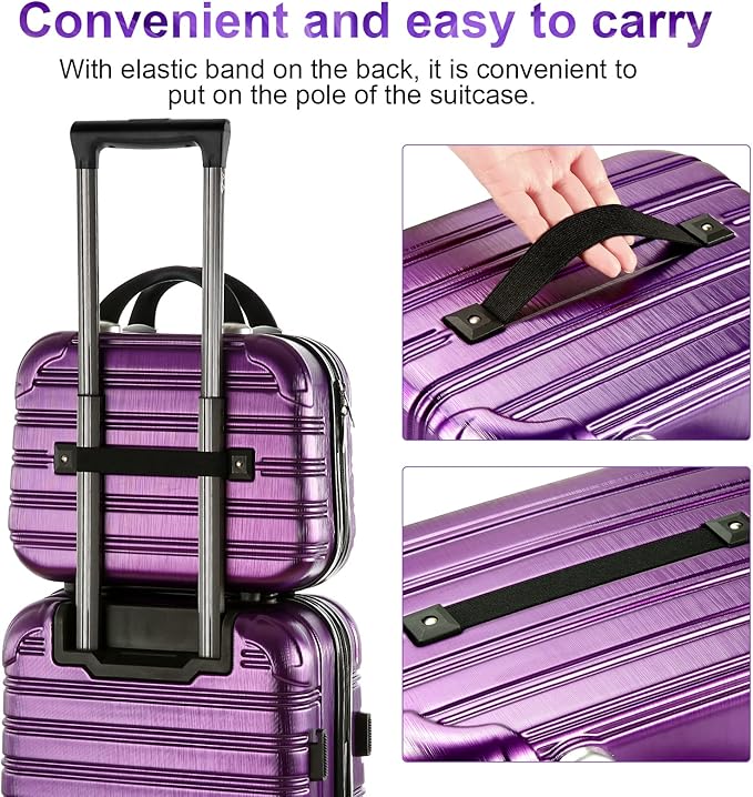 14-Inch Makeup Train Case Hardshell PC+ABS Travel Cosmetic Organizer, Makeup Storage Box for Toiletry Durable Portable Gifts for Women.