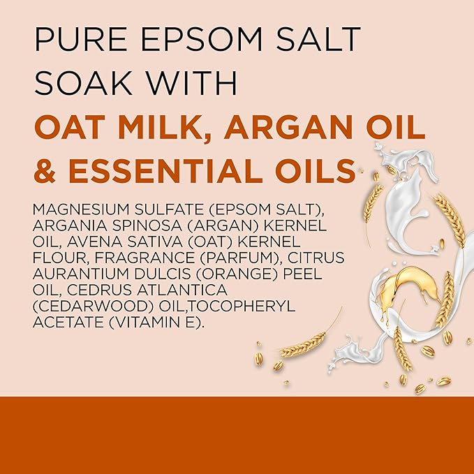 Dr Teal's Epsom Salt Magnesium Soak, Soothe & Comfort with Oat Milk & Argan Oil, 3 lbs (Pack of 2)