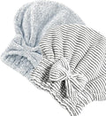 Jseng 2PC Bamboo Fiber Hair Drying Caps, Large Hair Wrap Towels, Extrame Soft & Ultra Absorbent, Thick Fluffy Fast Drying for Women