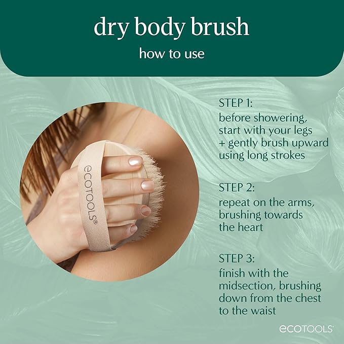 EcoTools Dry Body Brush,for Post Shower & Bath Skincare Routine,Removes Dirt and Promotes Blood Circulation,(Pack of 12)