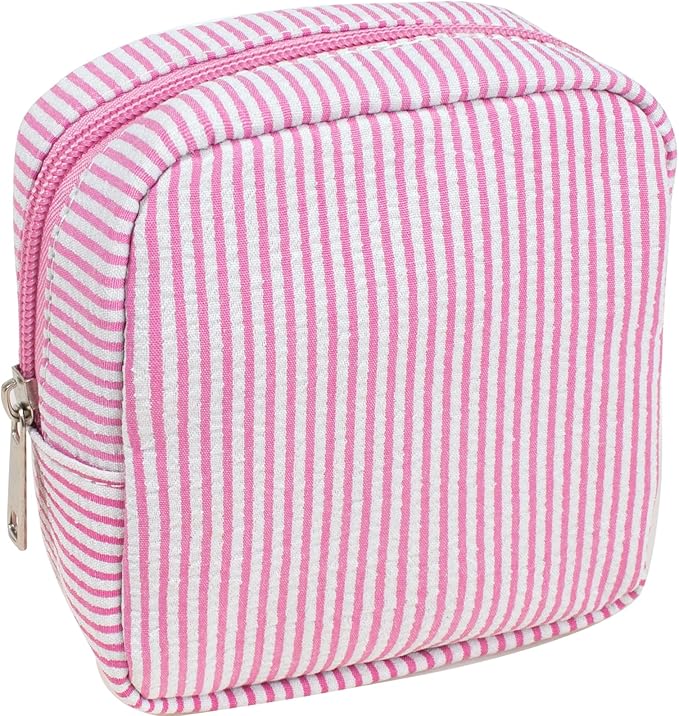 Small Makeup Bag, Mini Makeup Pouches for Purse Cute Cosmetics Bag Pouch with Slip-in Pockets Small Travel Toiletry Bag Makeup Storage Bag Lipstick Organizer Purse Essentials