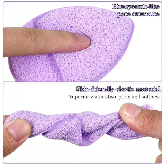 6Pcs Facial Sponges for Washing Face - Reusable Makeup Remover Pads for Daily Face Wash Scrubber