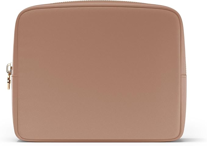 Embla Large Makeup Bag and Waterproof Nylon Travel Toiletry Bag, Large Capacity Cosmetic Zipper Pouch, Brown