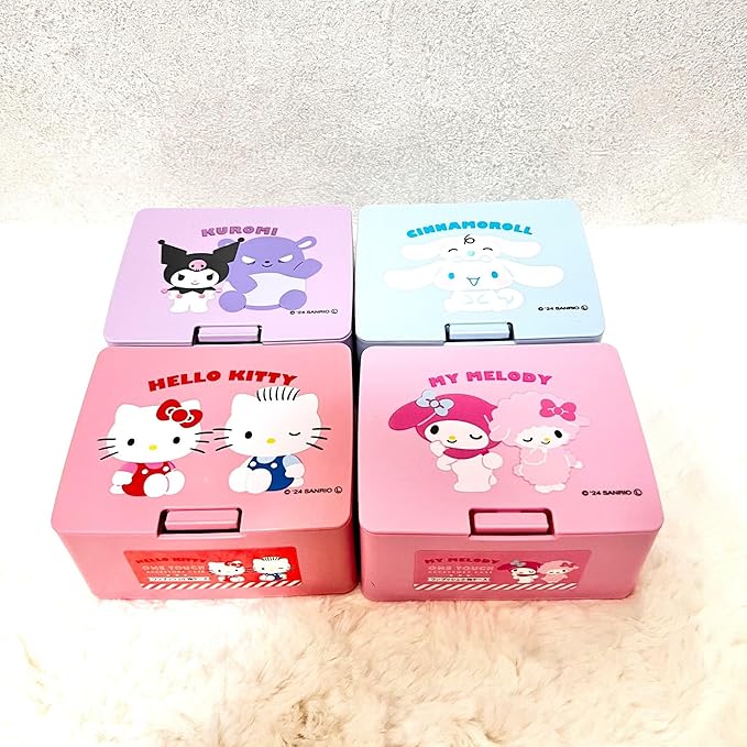 can do Hellow Kitty One push One Touch Open Type Lid Accessory Cosmetics Case Box W4.2 × H3.5 × D2 inch,Multicolor, Japanese, Coral pink, 32771